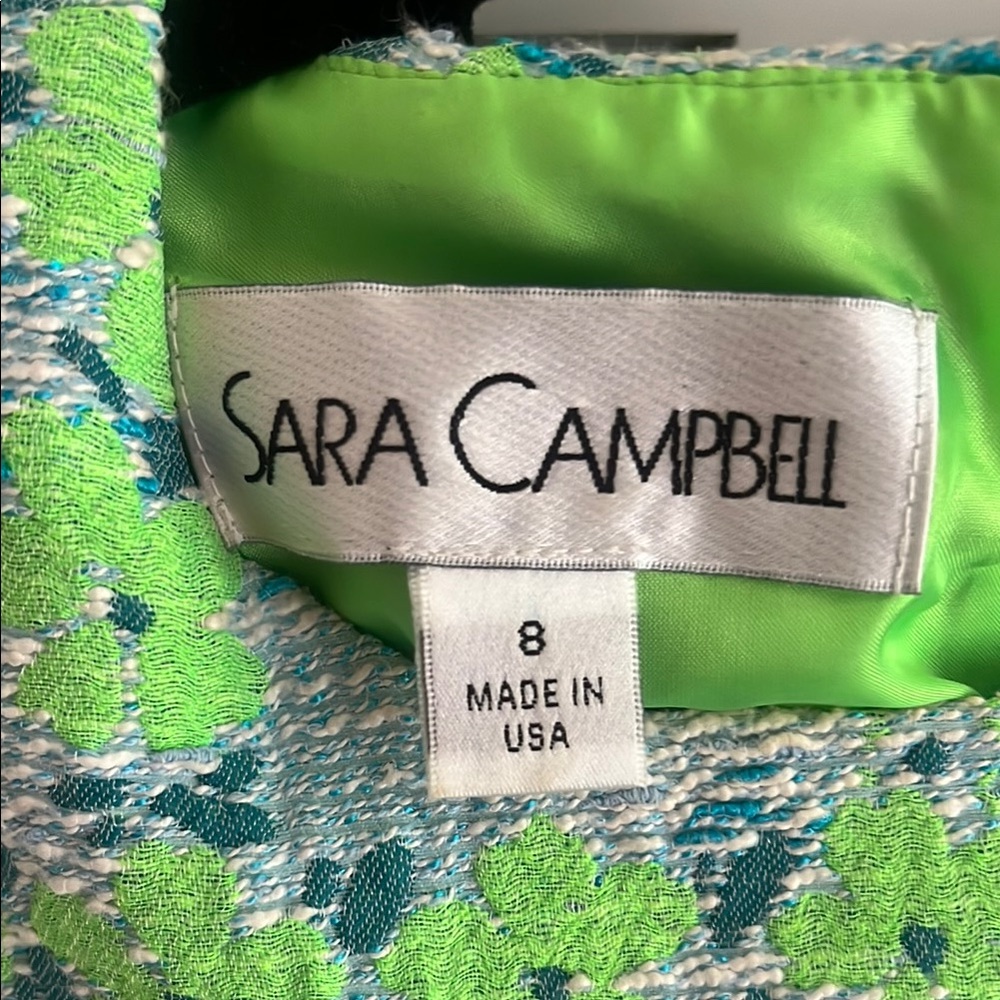 Sara Campbell Green and Blue Sleeveless Sheath Dress - Picture 3 of 5